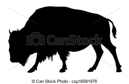 ... Buffalo - Vector illustration of buffalo silhouette