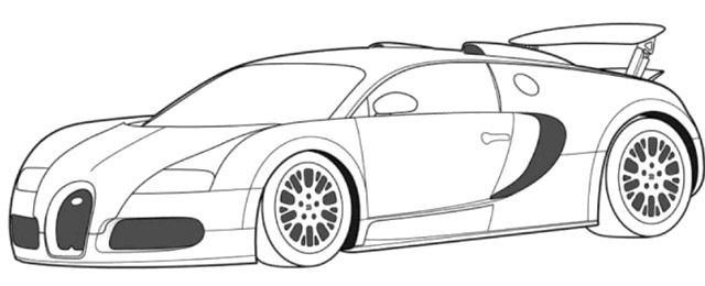 Bugatti Veyron Super Car Coloring Page - Bugatti car coloring pages