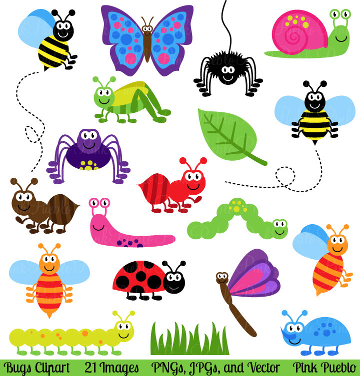 Bugs Clipart Clip Art, Insects Clipart Clip Art Vectors - Commercial and Personal