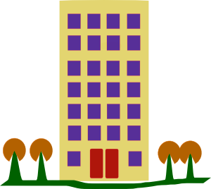 Building with windows clip ar