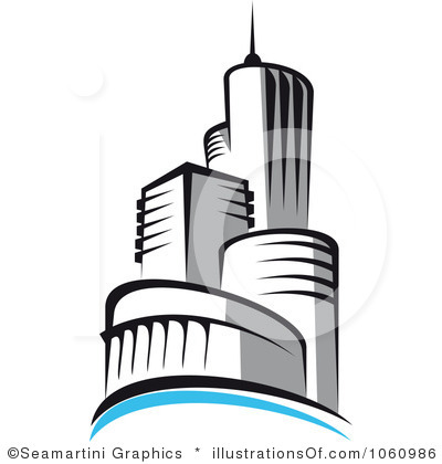 building clipart black and wh