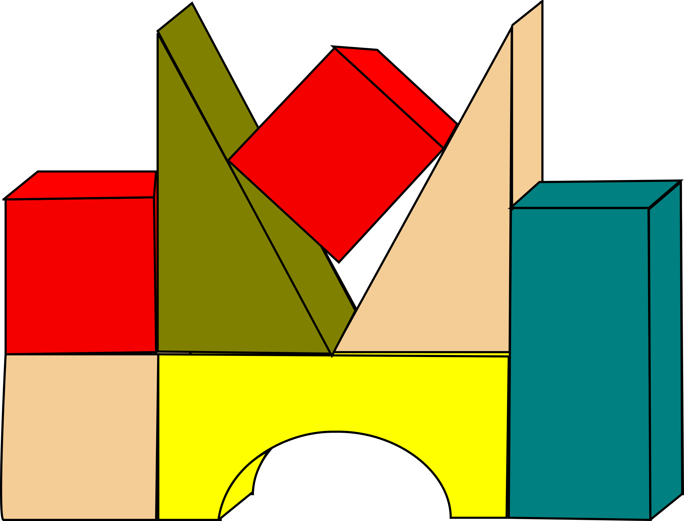Set Of Colorful Wooden Blocks