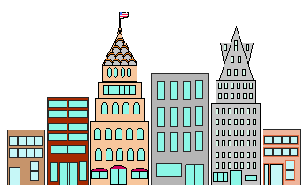 And Buildings Clip Art Row Of