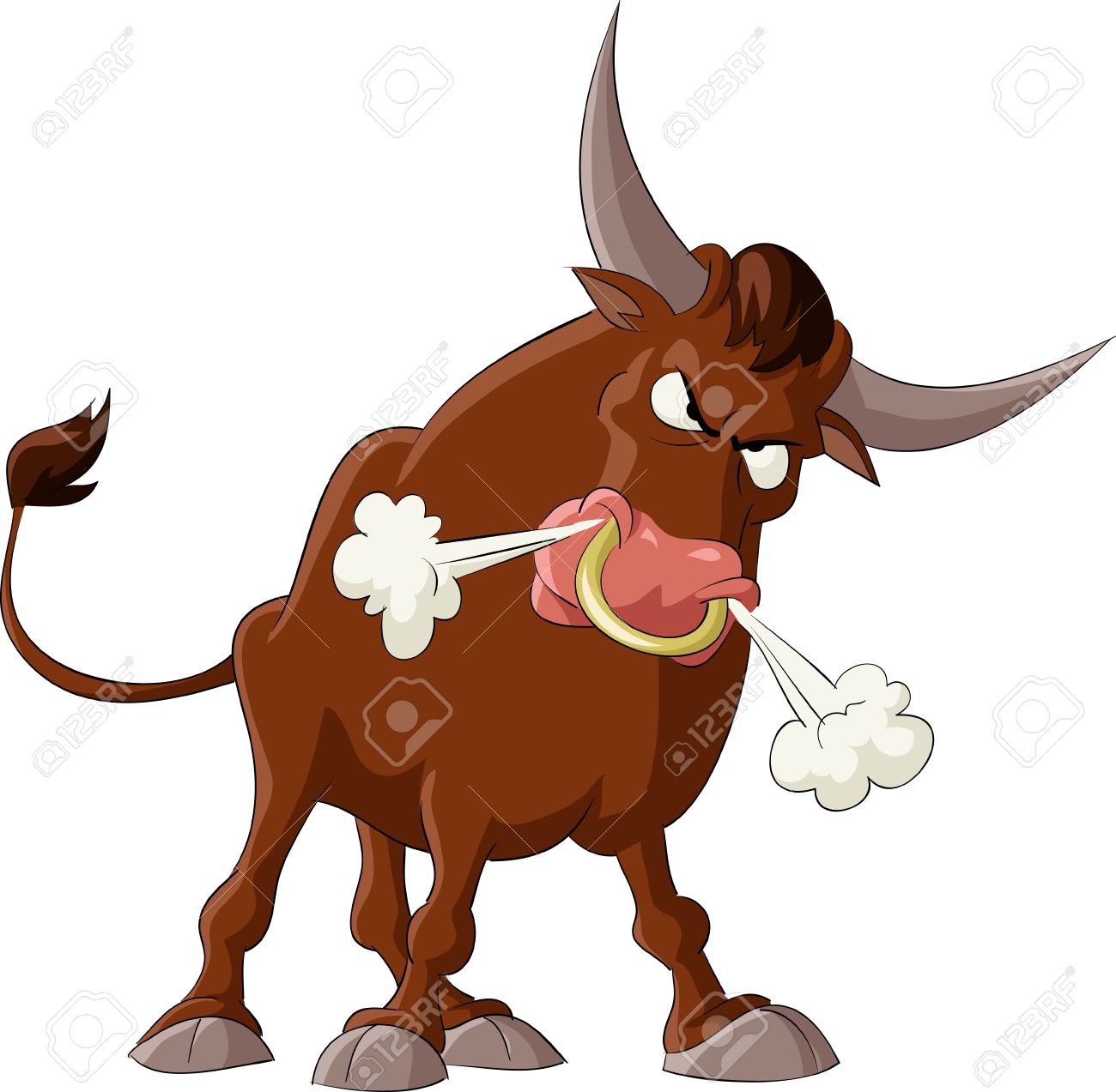 A bull with a white backgroun - Bull Clipart