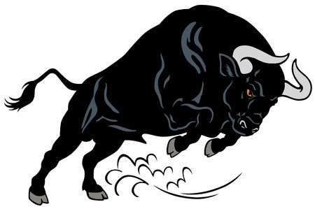 angry bull, attacking pose, i - Bull Clipart