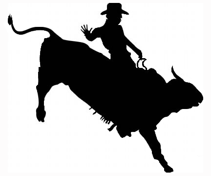 rodeo bull riding sillouette