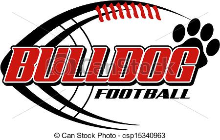 ... bulldog football with paw print