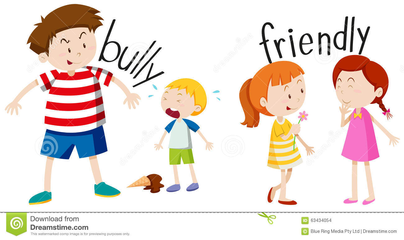 Bully boy and friendly girl S - Friendly Clipart