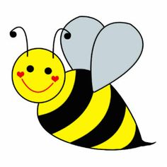 Bumble bee bee clipart image brightly colored cartoon honey bee on the wing