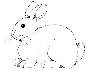 bunny-BW - Rabbit Clip Art