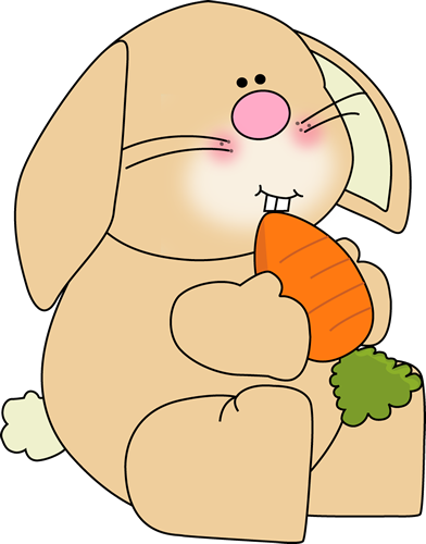 Bunny Eating a Carrot - Clip Art Bunnies