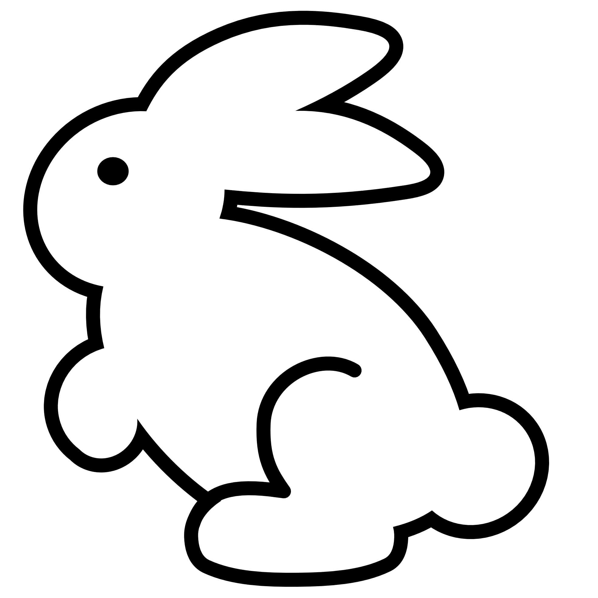... Bunny Icon Black White Line Art Scalable Vector Graphics SVG Inkscape Adobe Illustrator Clip Art Clipart Coloring Book Colouring 1969px.png 124(K) ...