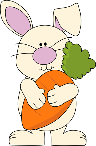 Bunny with Giant Carrot - Bunnies Clip Art