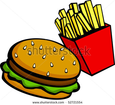 Burger And Fries Clip Art - Clipart Burger