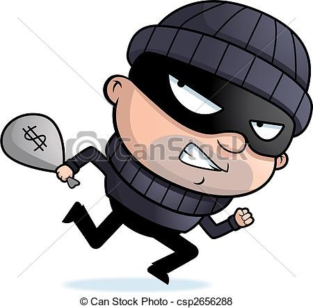 Burglar Running - A cartoon burglar running.