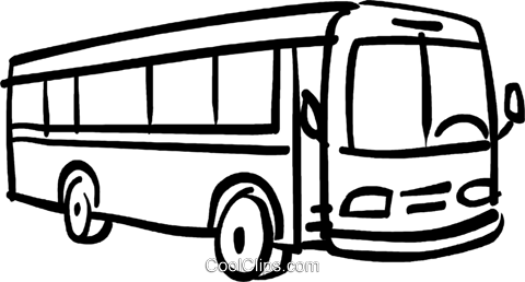 bus clipart schwarz weiß