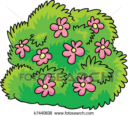 Clip Art - bush with flowers. Fotosearch - Search Clipart, Illustration  Posters, Drawings
