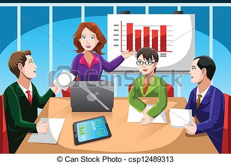 ... Business meeting - A vector illustration of business people.