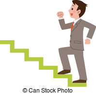 ... Businessman climbing the stairs