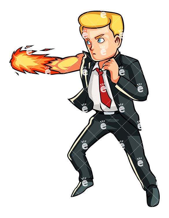 A Businessman With His Fist Engulfed In Flames - FriendlyStock clipartlook.com