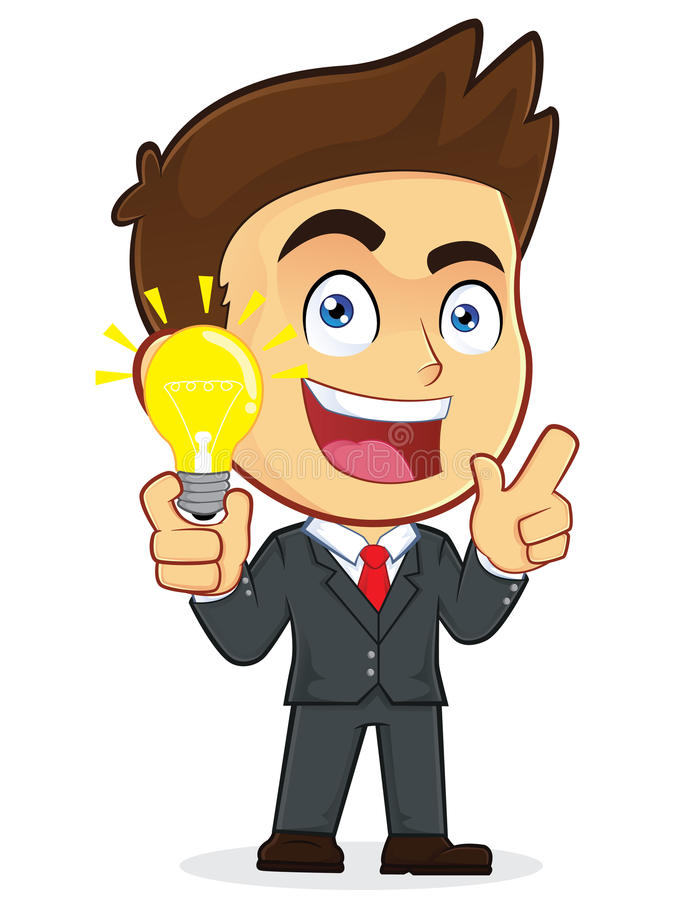 Clipart Picture of a Male Businessman Cartoon Character Creative Idea
