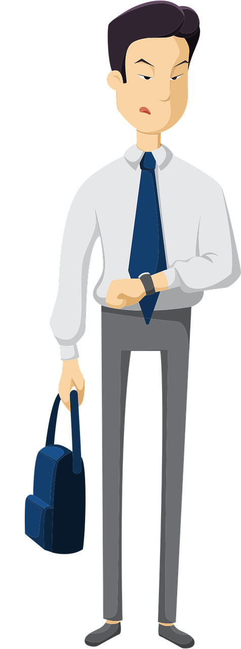 This clip art of a grumpy looking businessman who seems late for an  appointment is free for you to use on your personal or commercial projects  as this clip ClipartLook.com 