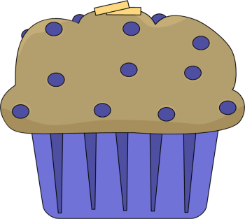 Buttered Muffin - clip art image of a muffin with pats of butter.