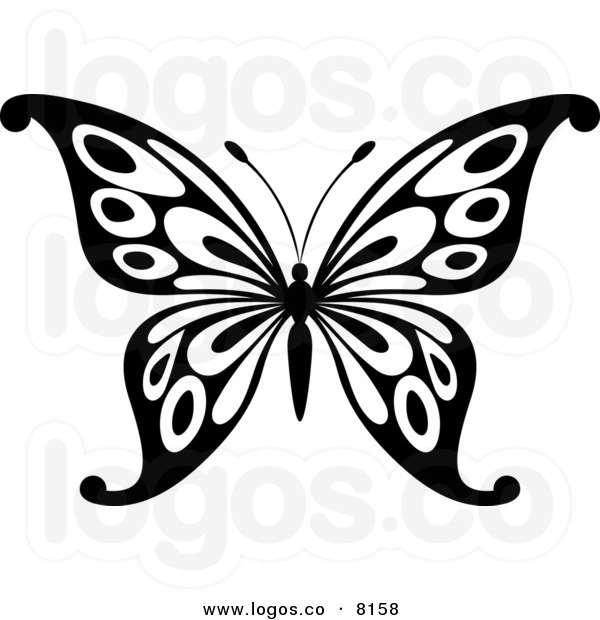 butterfly clipart black and w - Black And White Butterfly Clipart