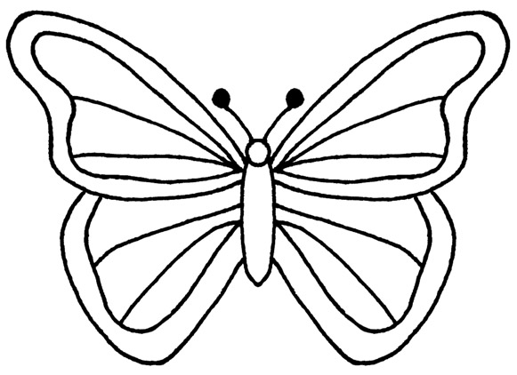 Butterfly black and white . - Black And White Butterfly Clipart