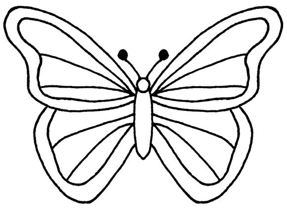 Butterfly Outline Template Free Coloring Pages Templates