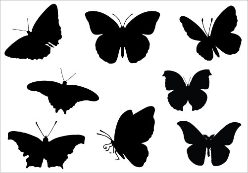 butterfly Silhouette Clip . - Butterfly Silhouette Clip Art