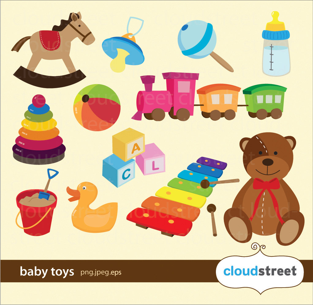 buy 2 get 1 free baby toys clipart for personal and commercial use ( baby clip art ) vector graphics