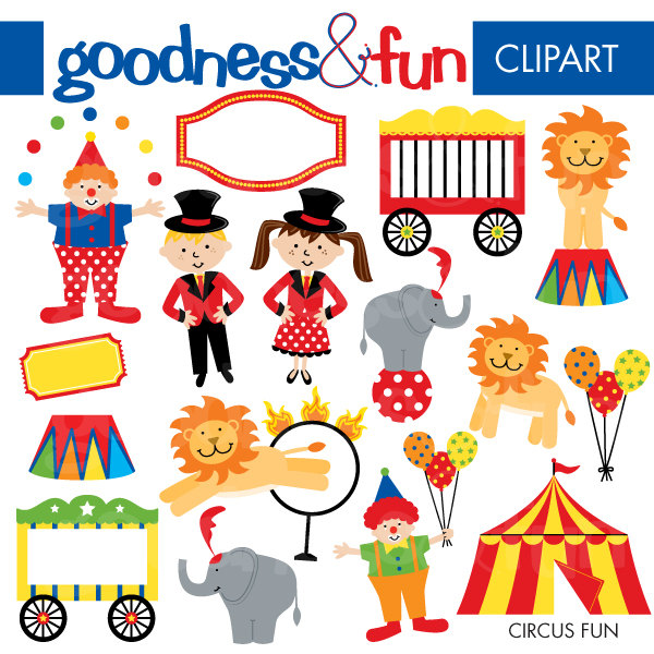Buy 2, Get 1 FREE - Circus Fun Clipart - Digital Circus Clipart - Instant Download
