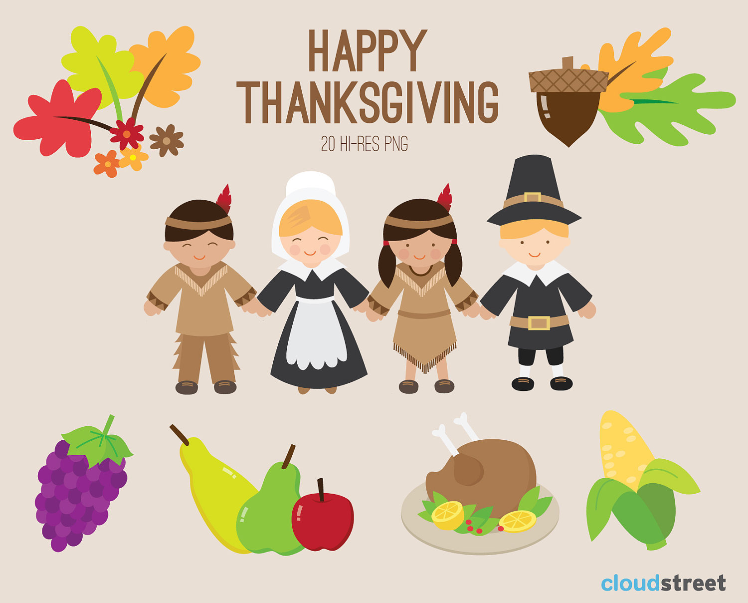 Buy 2 Get 1 Free Happy Thanksgiving Clip Art For By Cloudstreetlab