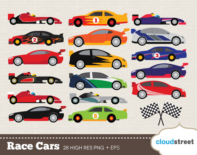 buy 2 get 1 free Race Cars clip art for personal and commercial use ( nascar rally f1 racing cars clipart ) - racing car vector graphics
