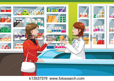 Buying medicine in pharmacy
