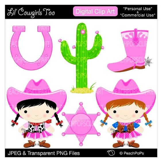 Cactus Clip Art Free | cowgirl clip art digital clipart original, girl,  pink,