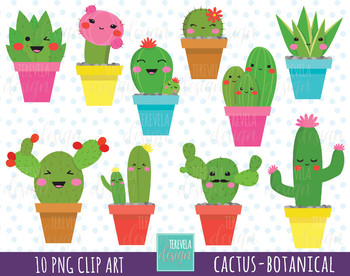 50% SALE CACTUS clipart, kawaii clipart, botanical clipart, cactus kawaii
