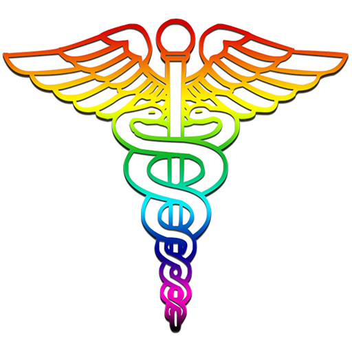 Caduceus medical logo rainbow clipart image - ipharmd.