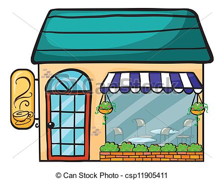 cafe building clipart - Coffee Shop Clipart