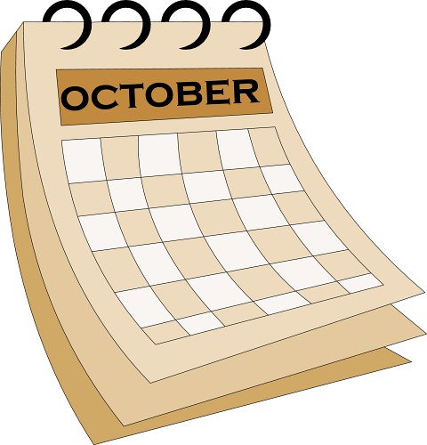 Calendar 07 October1 Classroo - Clip Art October
