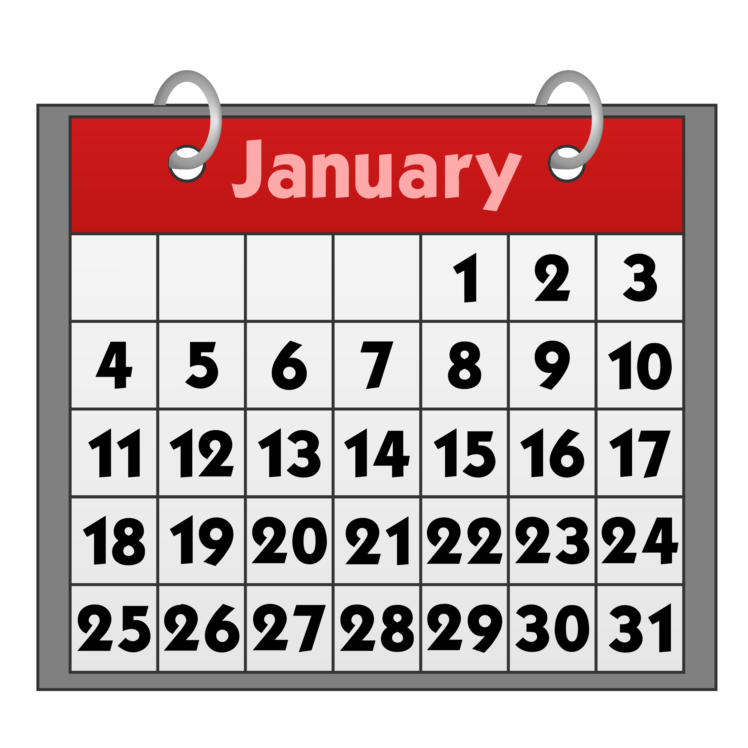 February Calendar Clip Art