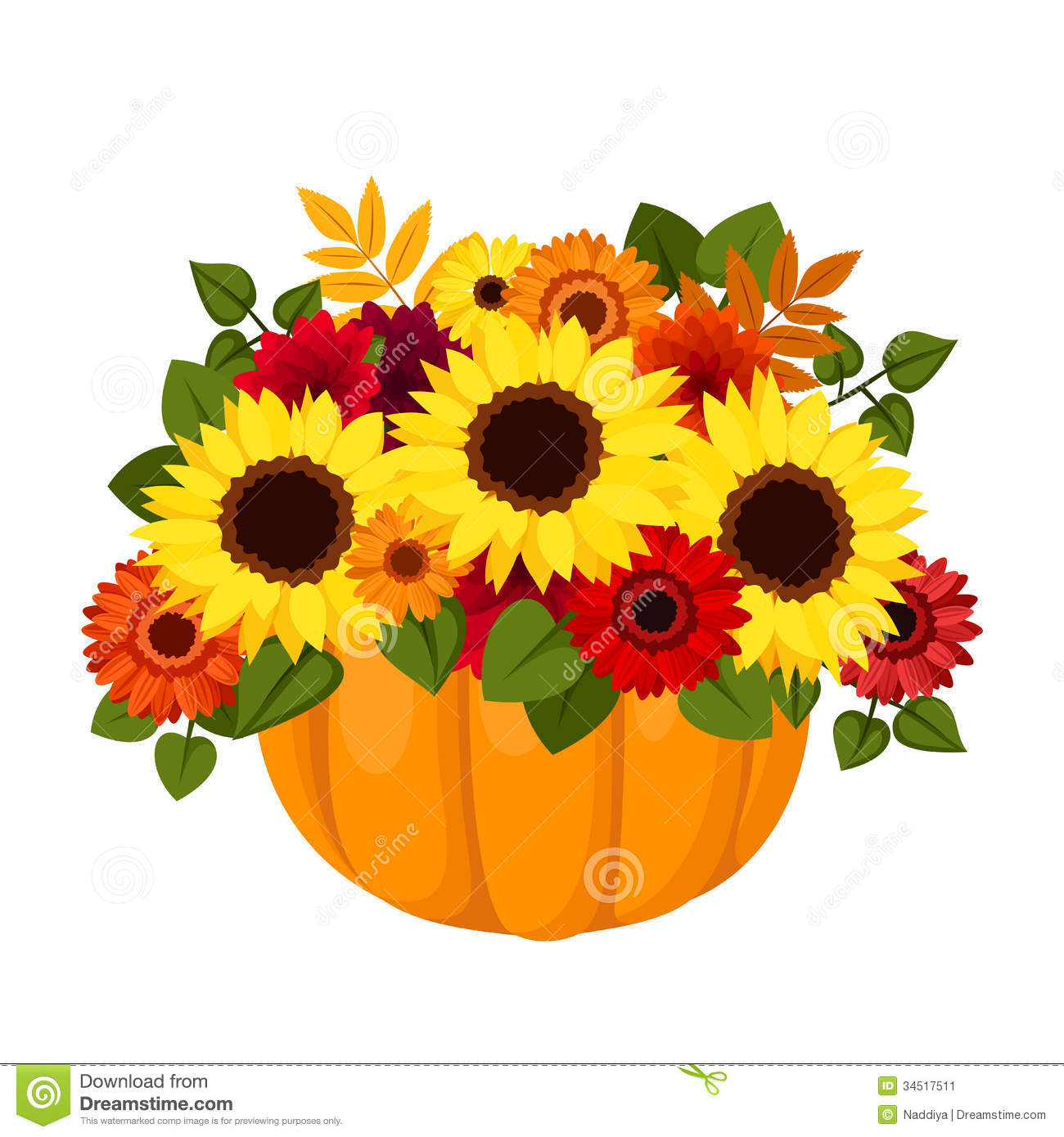 free clipart fall flowers cli