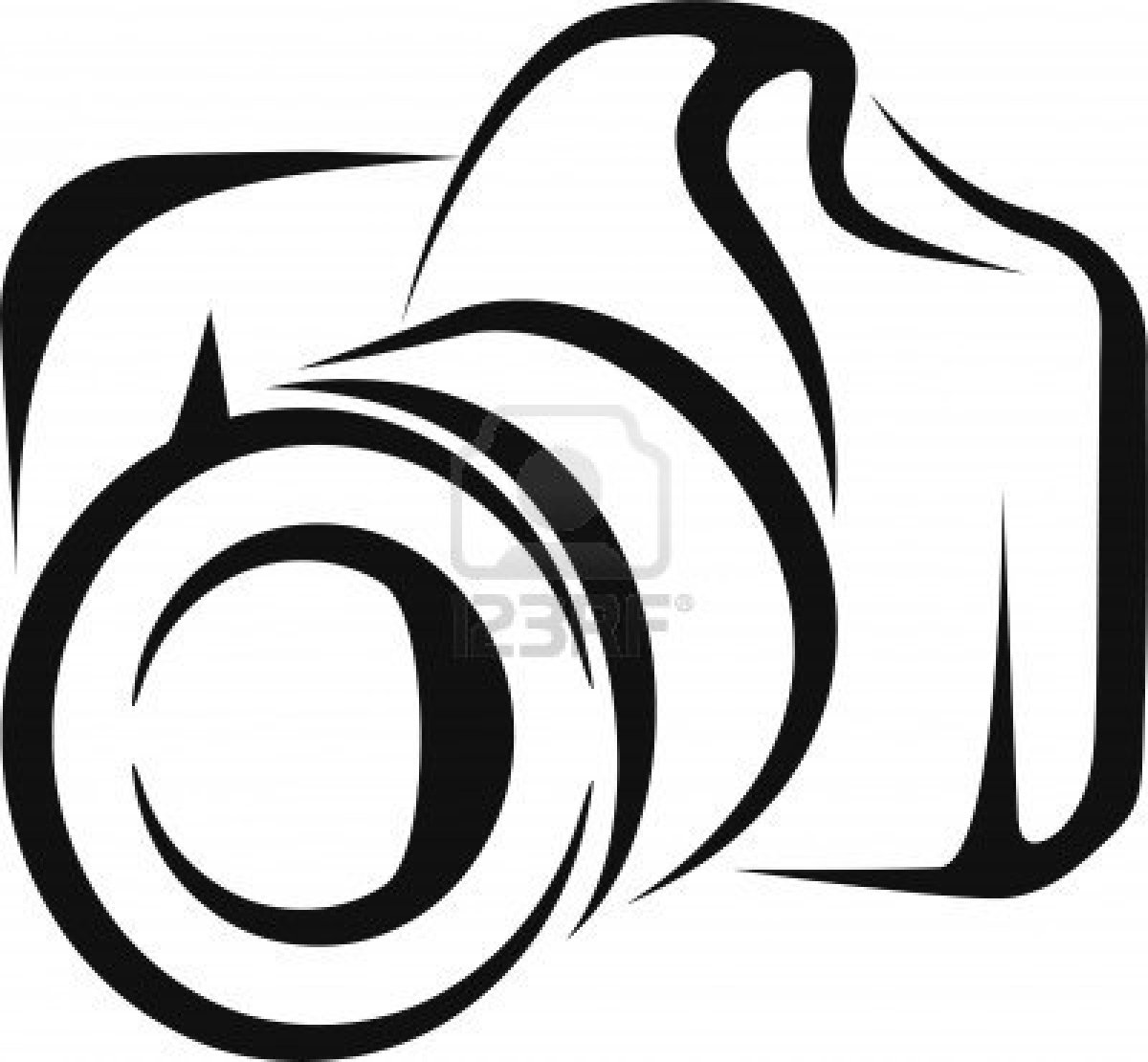 Clipart of camera black and w