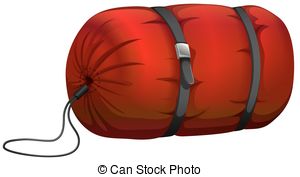 ... Camp sleeping bag on whit - Sleeping Bag Clipart