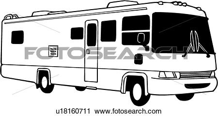 camper, motorhome, recreation, recreational, rv, vehicle, automobile,. ValueClips Clip Art