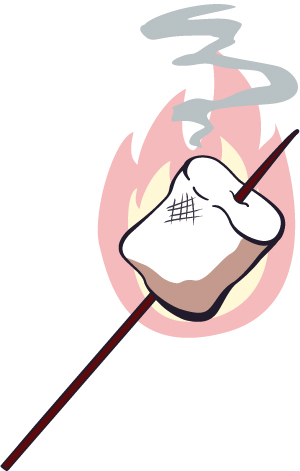campfire marshmallow clipart