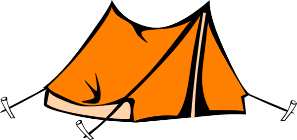 Tent and campfire clipart fre