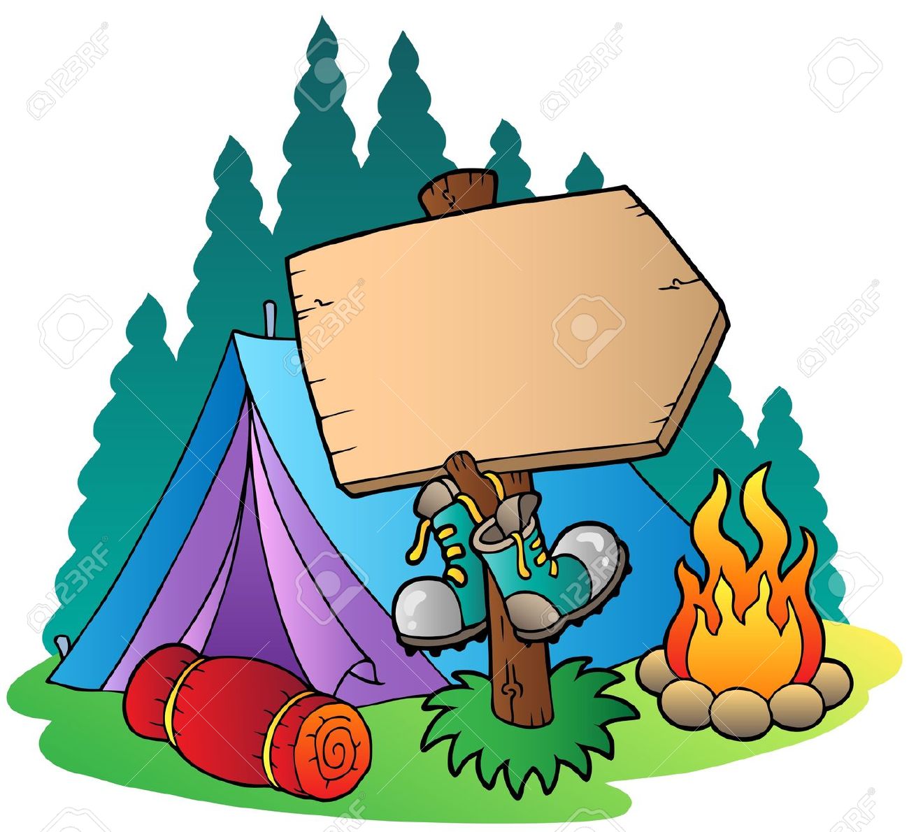 Camping clip art products .