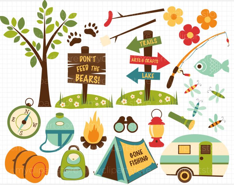 camper clipart | Camping Clipart Border Clip art camping with dad